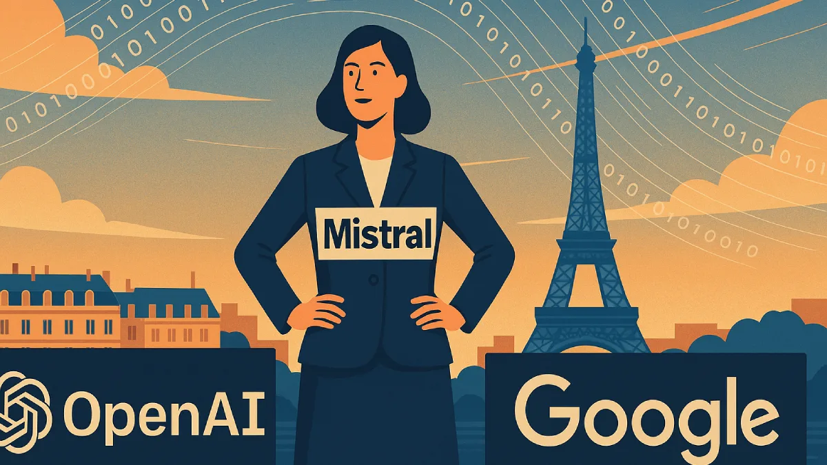 Illustration de Mistral, la startup française d’intelligence artificielle face aux géants américains