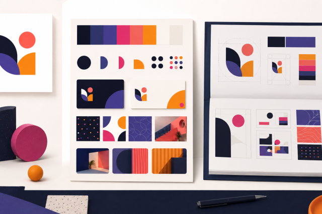 Illustration présentant les différences entre un logo, une identité visuelle et une charte graphique