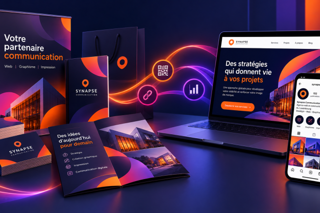 Supports de communication digitale et imprimée réunis dans une stratégie de marque