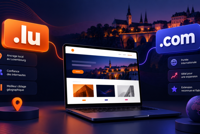 Comparaison entre un nom de domaine .lu et .com pour un site internet au Luxembourg