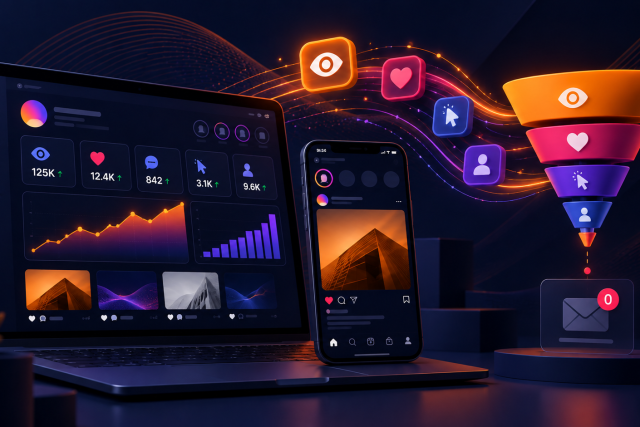 Tableau de statistiques Instagram montrant de nombreuses vues mais aucune demande reçue